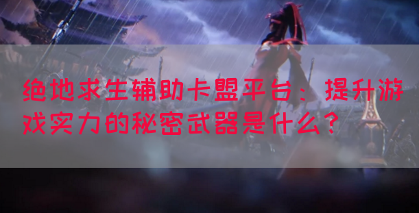 绝地求生辅助卡盟平台：提升游戏实力的秘密武器是什么？