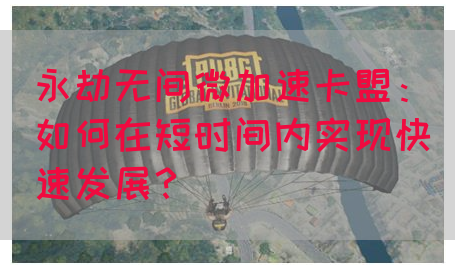 永劫无间微加速卡盟：如何在短时间内实现快速发展？