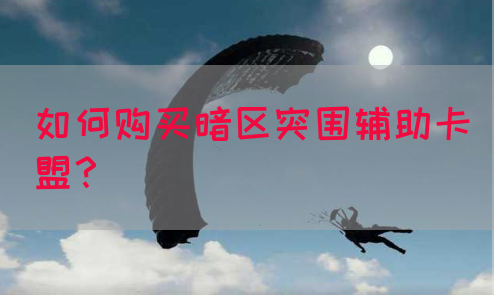 如何购买暗区突围辅助卡盟？