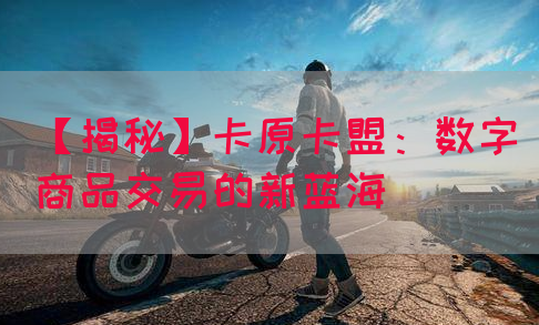 【揭秘】卡原卡盟：数字商品交易的新蓝海