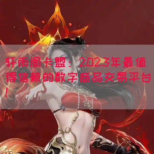 轩雨阁卡盟：2023年最值得信赖的数字商品交易平台！